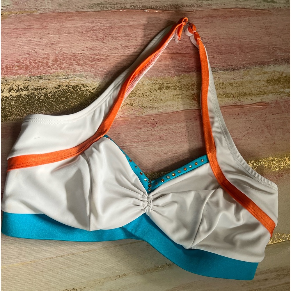 The lineup orange and teal Professional dance / Cheerleading Audition Top